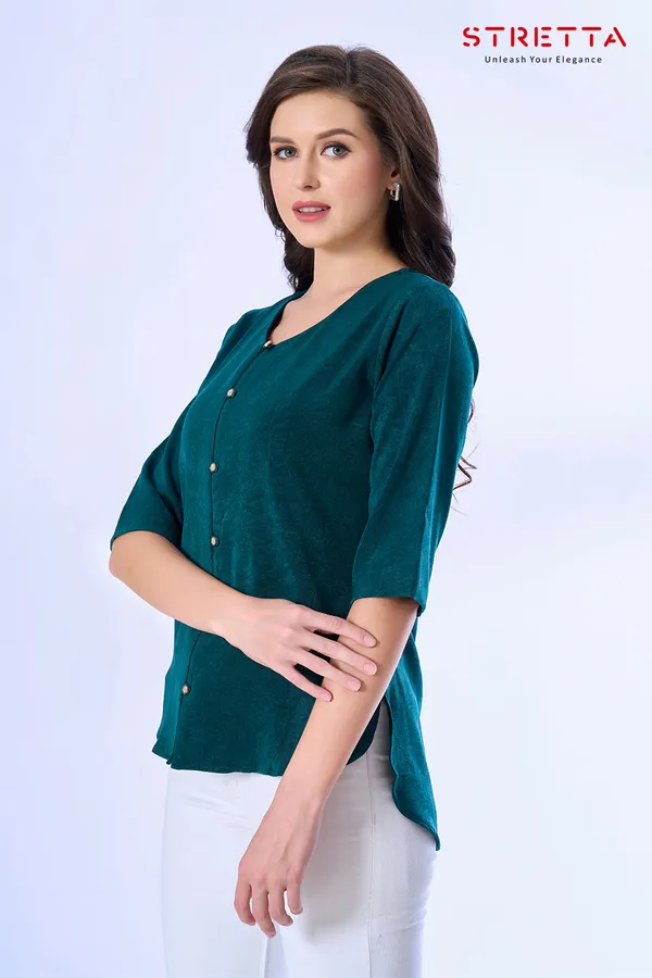 Classic_Teal_Button_Down_Casual_Top