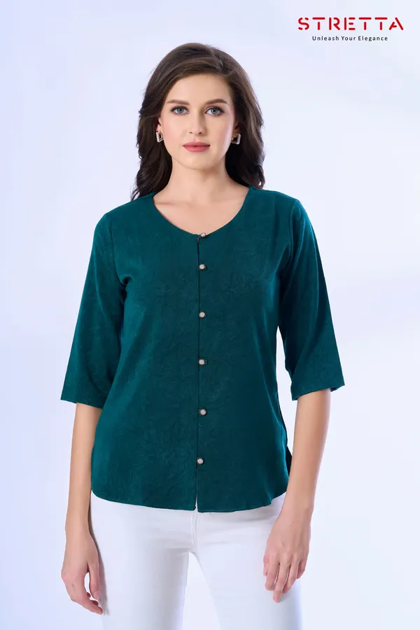 Classic_Teal_Button_Down_Casual_Top