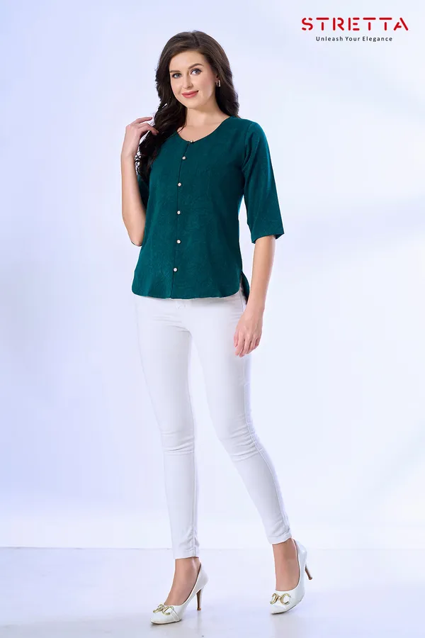 Classic_Teal_Button_Down_Casual_Top