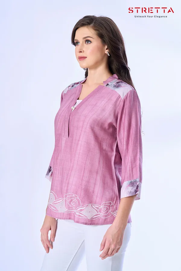 Blush_Pink_Floral_Embroidered_Casual_Top_For_Women