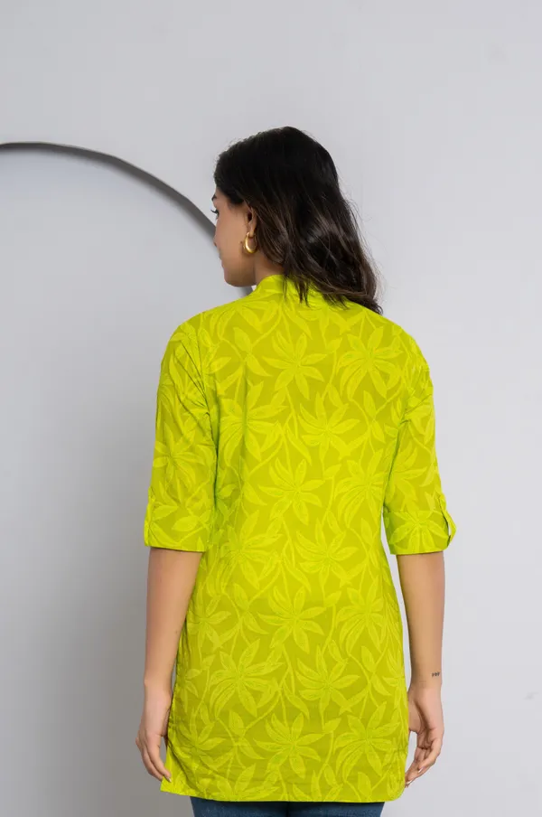 Casual_Printed,_Embellished,_Self_Design_Women_Yellow_Top