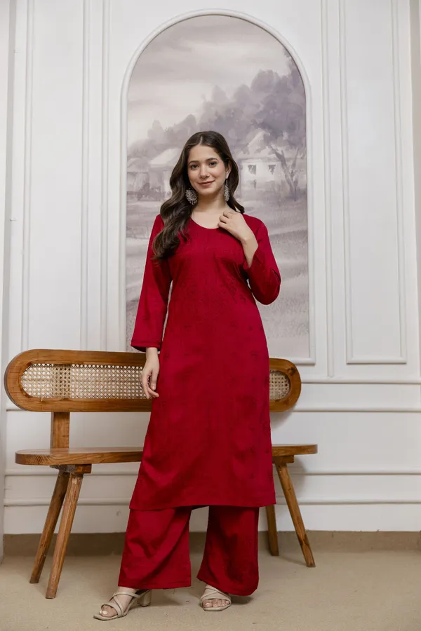 Rudralifestyle_Women_Ethnic_Top_Palazzo_Dupatta_Set