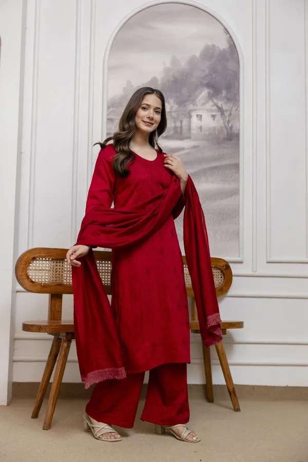Rudralifestyle_Women_Ethnic_Top_Palazzo_Dupatta_Set