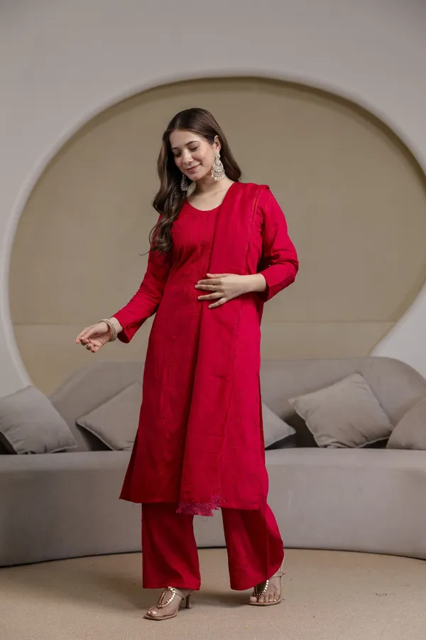 Rudralifestyle_Women_Ethnic_Top_Palazzo_Dupatta_Set