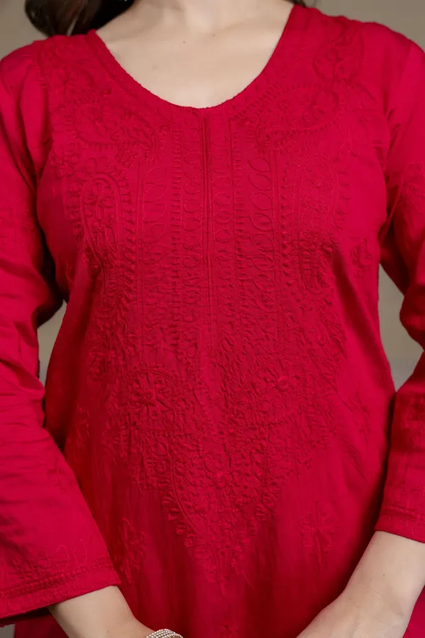 Rudralifestyle_Women_Ethnic_Top_Palazzo_Dupatta_Set