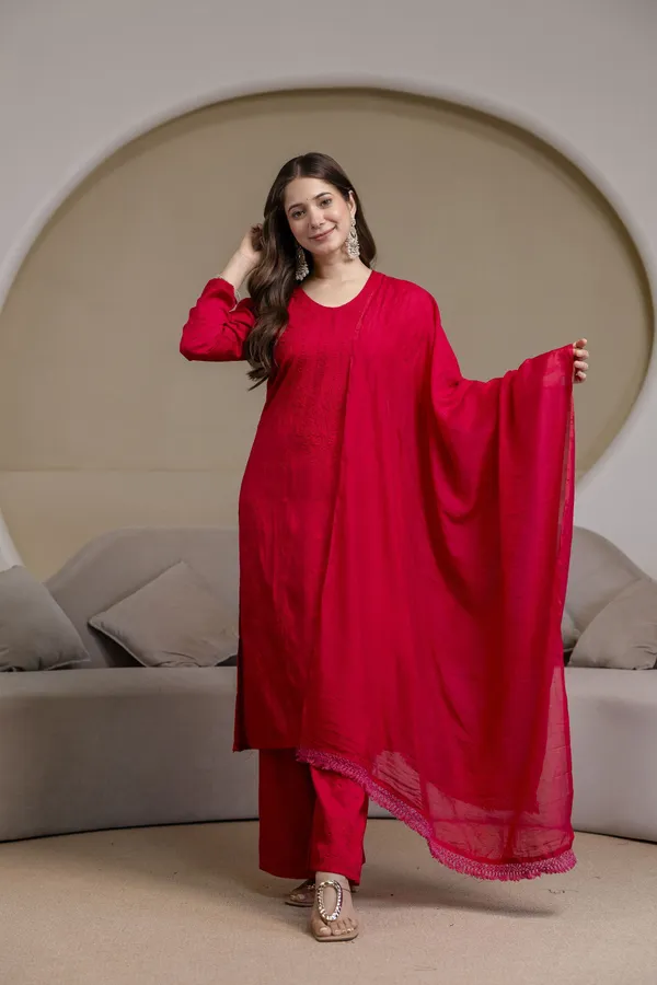Rudralifestyle_Women_Ethnic_Top_Palazzo_Dupatta_Set