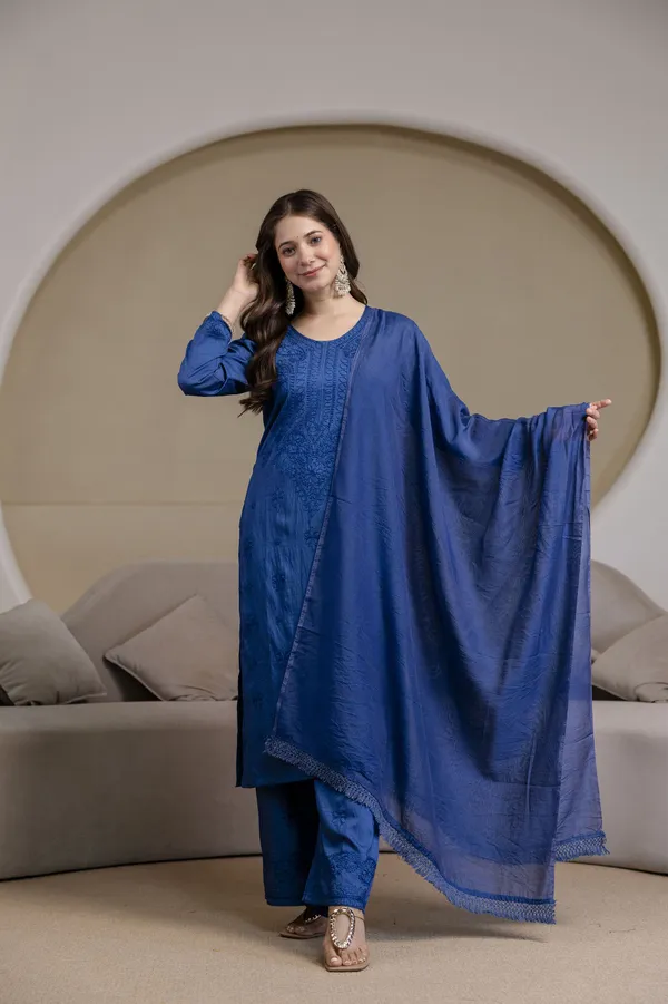 Rudralifestyle_Women_Ethnic_Top_Palazzo_Dupatta_Set