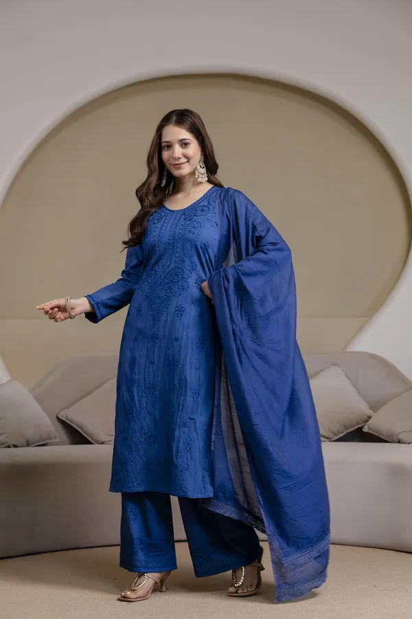Rudralifestyle_Women_Ethnic_Top_Palazzo_Dupatta_Set