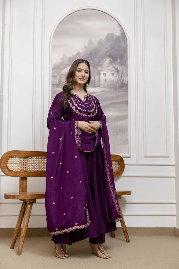 Rudralifestyle_Women_Ethnic_Top_Palazzo_Dupatta_Set