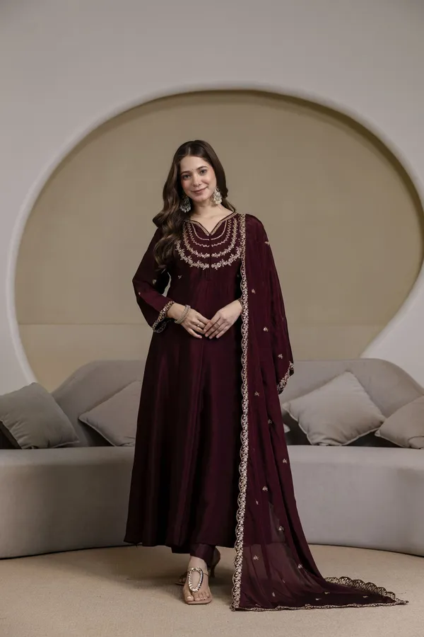 Rudralifestyle_Women_Ethnic_Top_Palazzo_Dupatta_Set