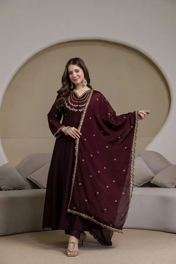 Rudralifestyle_Women_Ethnic_Top_Palazzo_Dupatta_Set