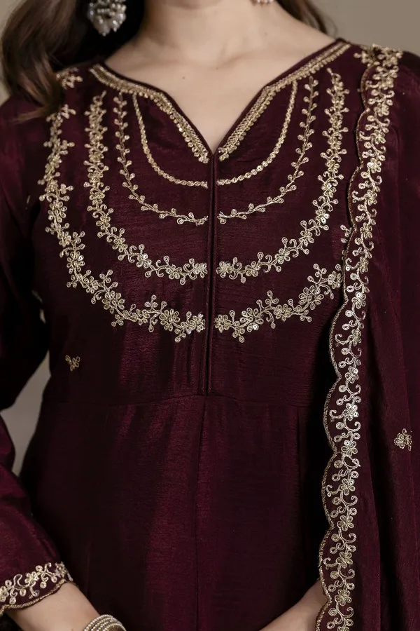 Rudralifestyle_Women_Ethnic_Top_Palazzo_Dupatta_Set