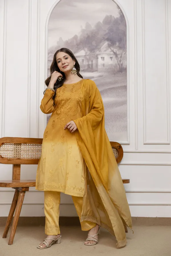 Rudralifestyle_Women_Ethnic_Top_Palazzo_Dupatta_Set