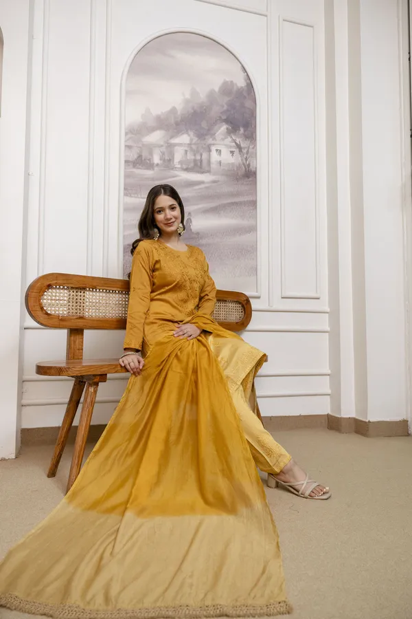 Rudralifestyle_Women_Ethnic_Top_Palazzo_Dupatta_Set