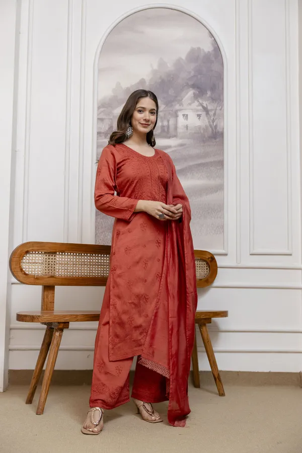 Rudralifestyle_Women_Ethnic_Top_Palazzo_Dupatta_Set