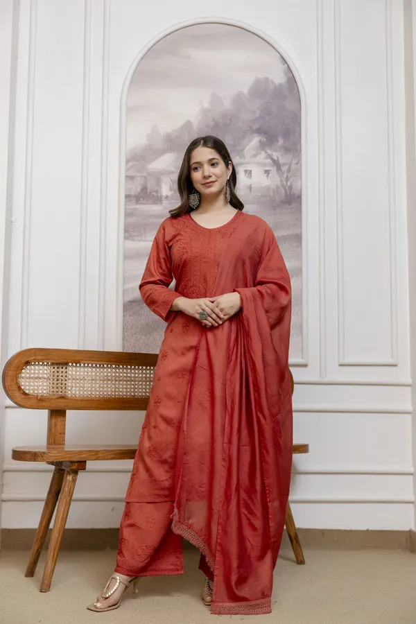 Rudralifestyle_Women_Ethnic_Top_Palazzo_Dupatta_Set