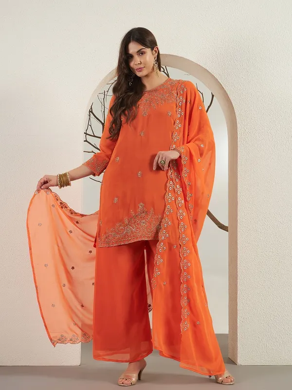 Rudralifestyle_Women_Kurta_Palazzo_Dupatta_Set