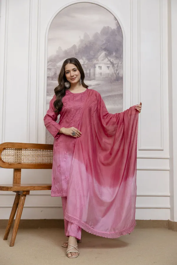 Rudralifestyle_Women_Ethnic_Top_Palazzo_Dupatta_Set