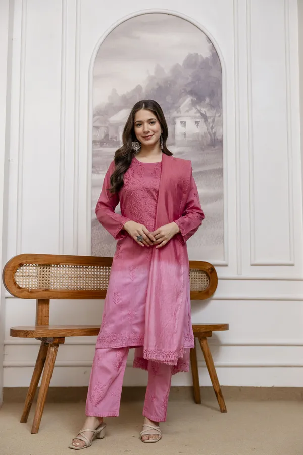 Rudralifestyle_Women_Ethnic_Top_Palazzo_Dupatta_Set
