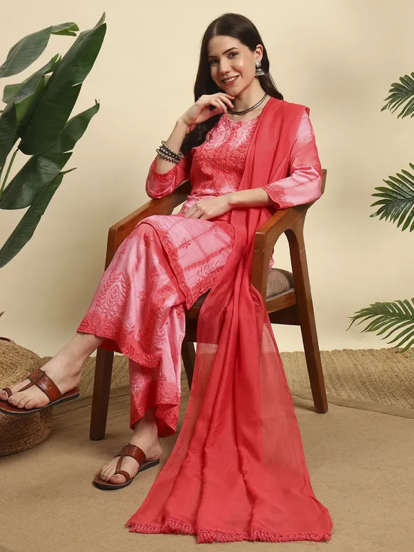 Rudralifestyle_Women_Ethnic_Top_Palazzo_Dupatta_Set