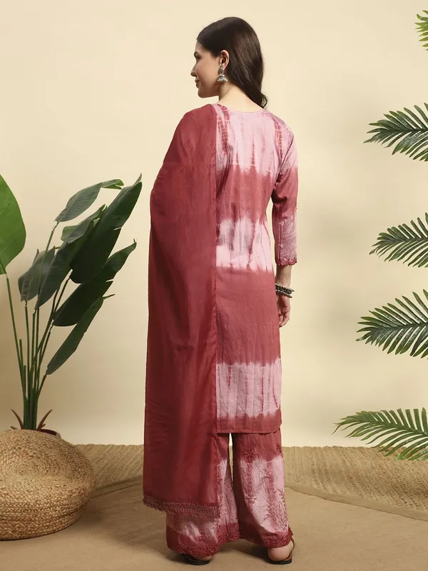 Rudralifestyle_Women_Ethnic_Top_Palazzo_Dupatta_Set