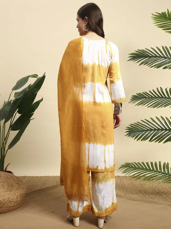 Rudralifestyle_Women_Ethnic_Top_Palazzo_Dupatta_Set