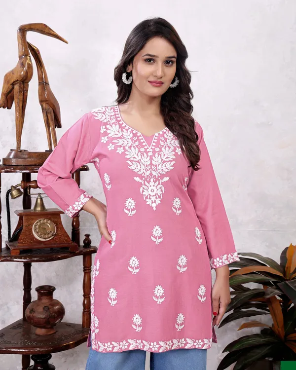 Rudra_Lifestyle_Women_Chikan_Embroidery_A-Line_Kurta_Multicolor