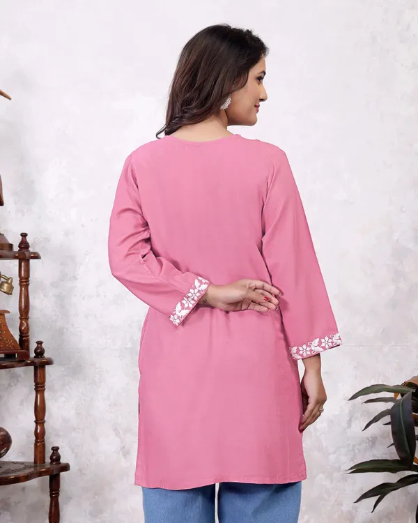 Rudra_Lifestyle_Women_Chikan_Embroidery_A-Line_Kurta_Multicolor