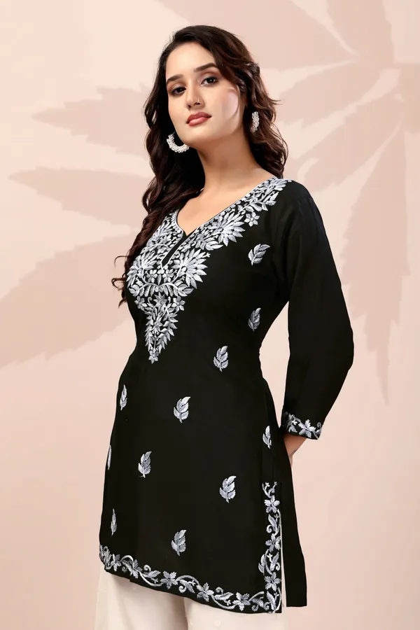 Rudra_Lifestyle_Women_Embroidered_A-Line_Kurta_Grey