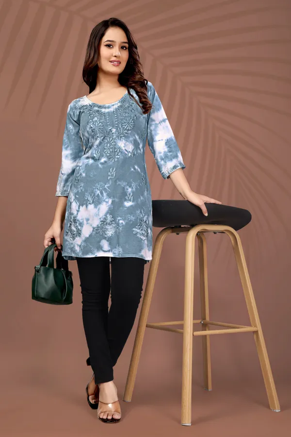 Rudra_Lifestyle_Women_Dyed/Ombre_A-Line_Kurta_Blue