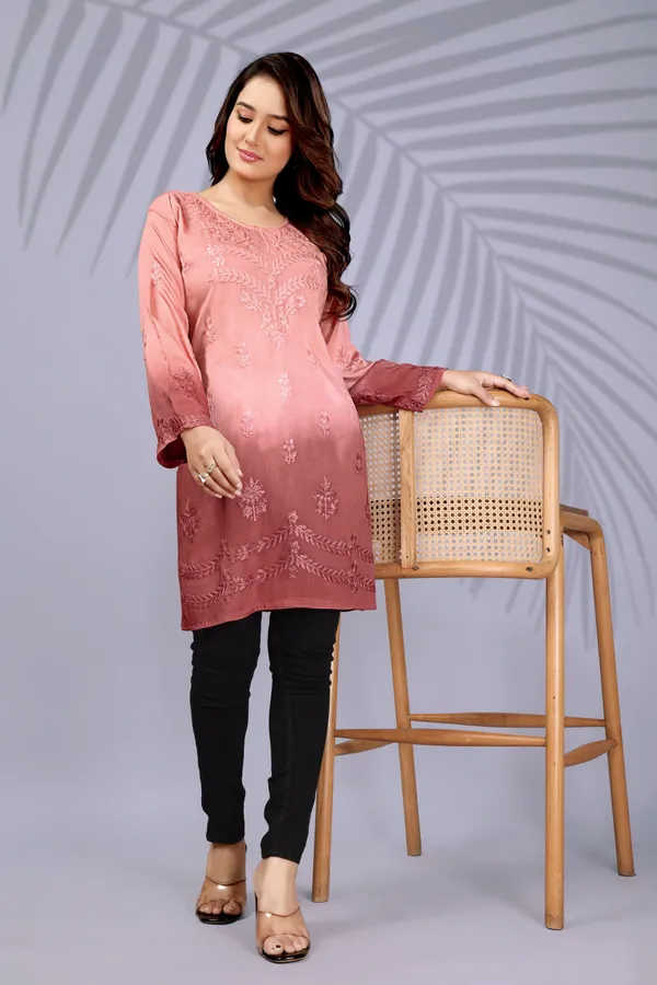 Rudra_Lifestyle_Women_Embroidered_A-Line_Kurta_Pink_And_Brown
