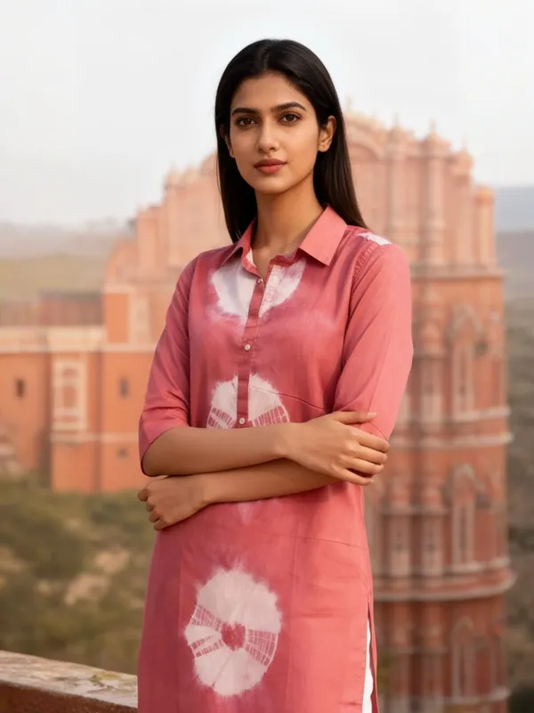 Rudra_Lifestyle_Women_Embroidered_A-Line_Kurta_Orange-SHIBORI-GAJARI