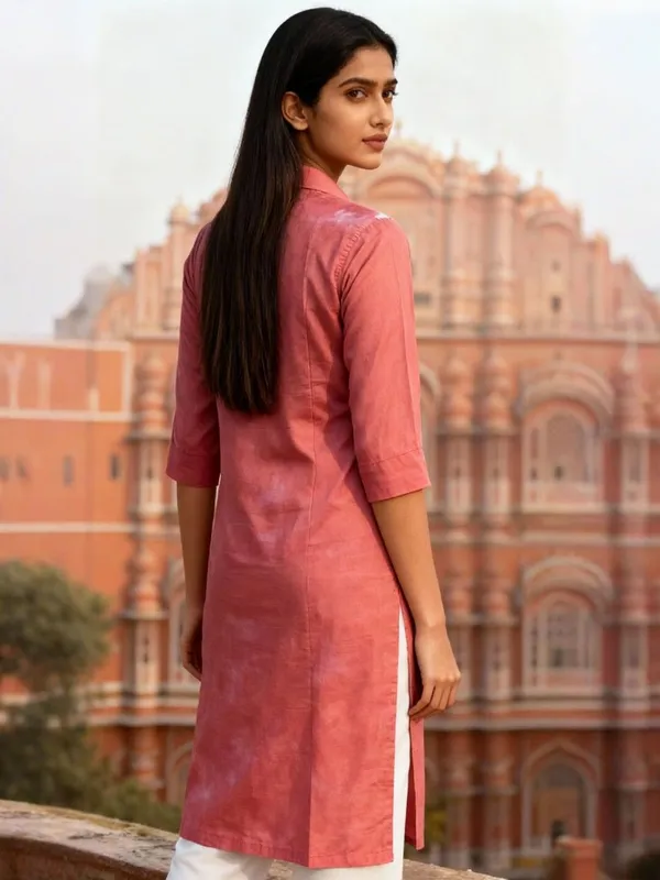 Rudra_Lifestyle_Women_Embroidered_A-Line_Kurta_Orange-SHIBORI-GAJARI
