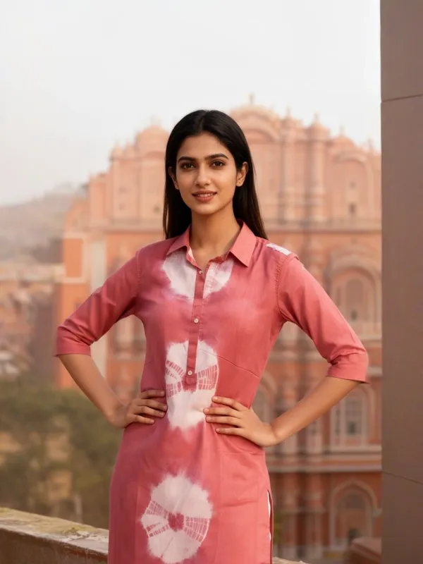 Rudra_Lifestyle_Women_Embroidered_A-Line_Kurta_Orange-SHIBORI-GAJARI
