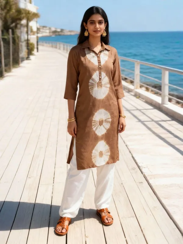 Rudra_Lifestyle_Women_Embroidered_A-Line_Kurta_Brown