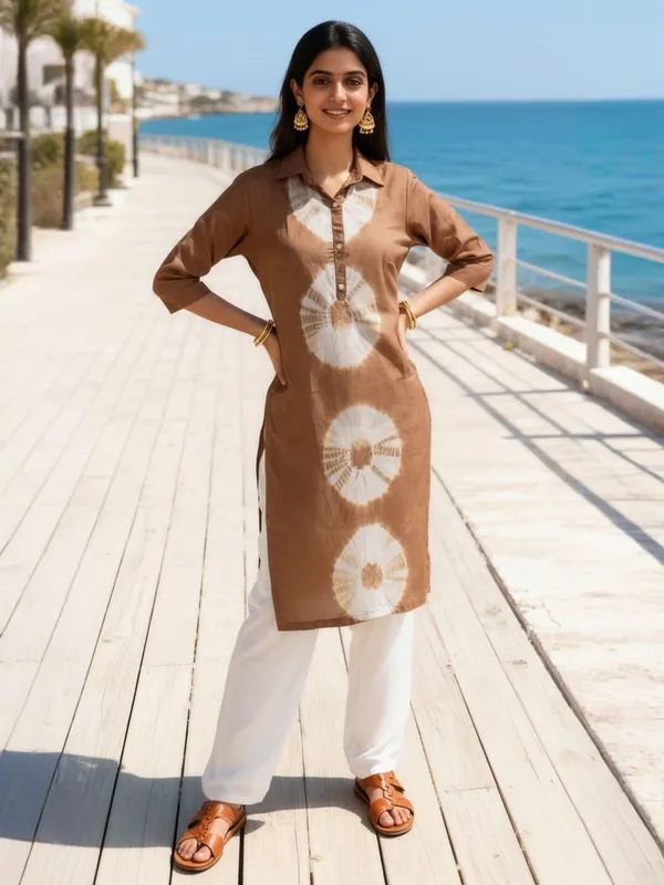 Rudra_Lifestyle_Women_Embroidered_A-Line_Kurta_Brown