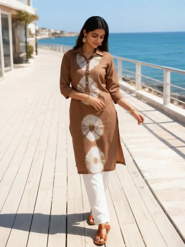Rudra_Lifestyle_Women_Embroidered_A-Line_Kurta_Brown