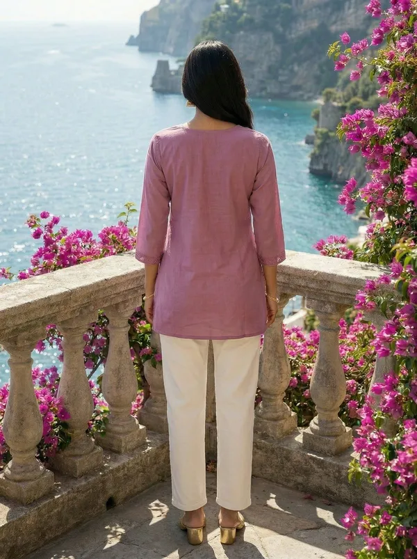 Rudra_Lifestyle_Women_Dyed/Ombre_A-Line_Kurta_Maroon