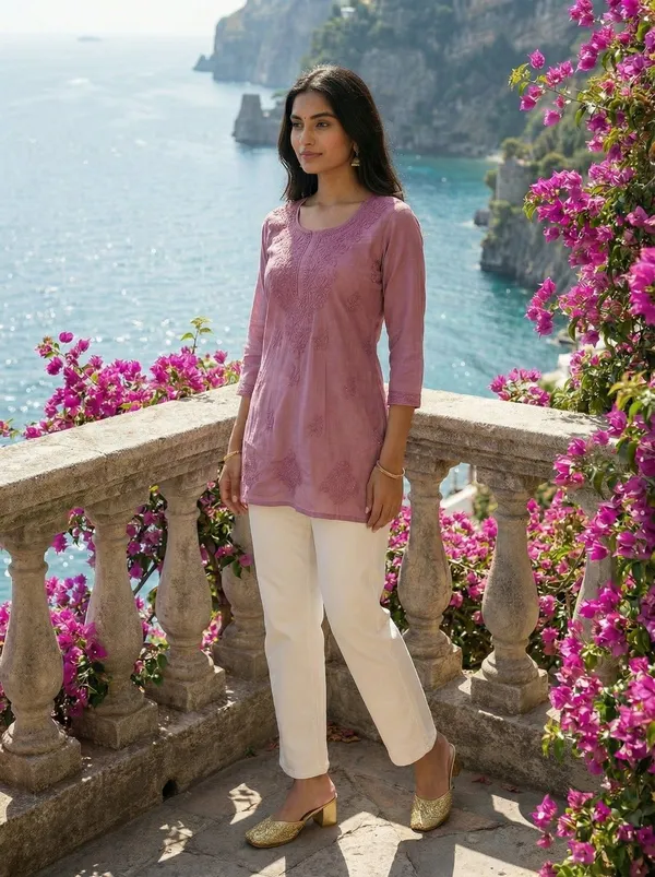 Rudra_Lifestyle_Women_Dyed/Ombre_A-Line_Kurta_Maroon