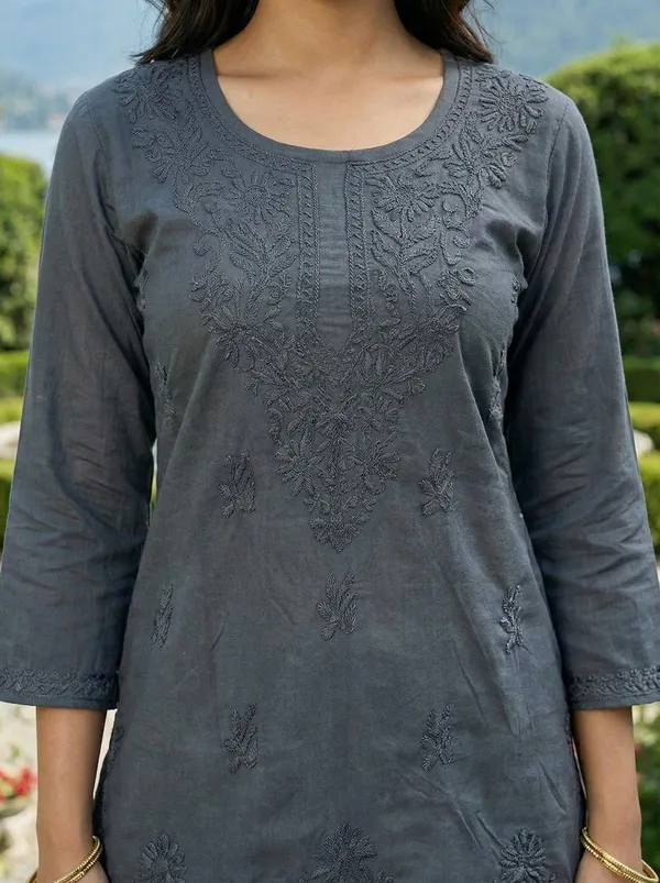 Rudra_Lifestyle_Women_Dyed/Ombre_A-Line_Kurta_Grey