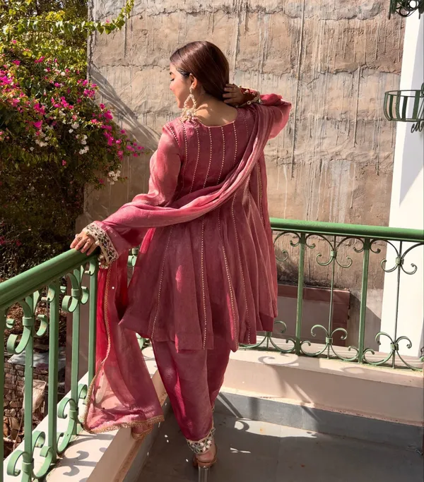 Rudralifestyle_Women_Ethnic_Top_Palazzo_Dupatta_Set