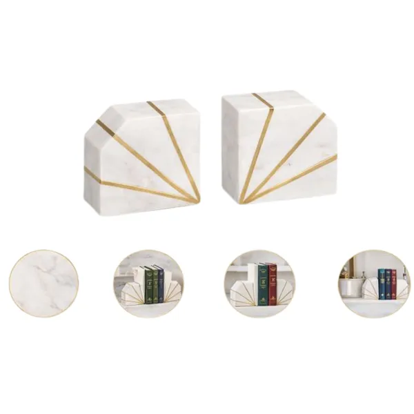 White_Marble_Bookends_Home_&_Kitchen