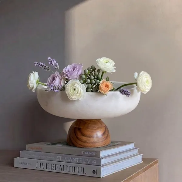 White_Marble_Pedestal_Bowl_Home_&_Kitchen