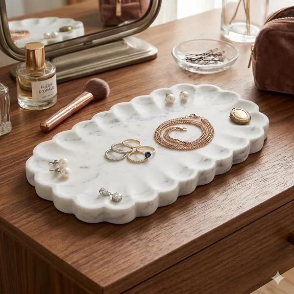 White_Marble_Scallop_Serving_Tray_Home_&_Kitchen