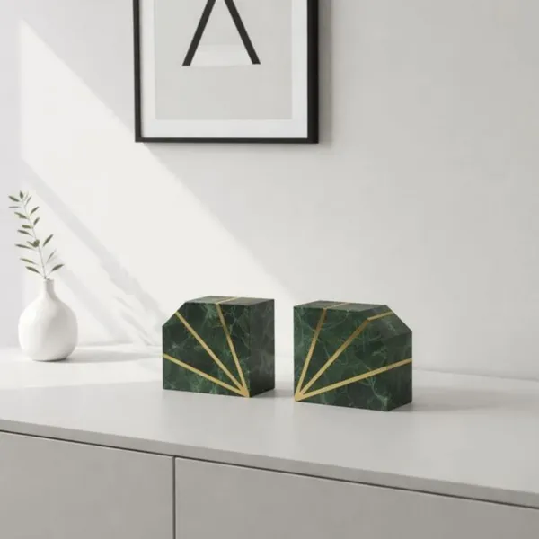 Green_Brass_inlay_Bookend