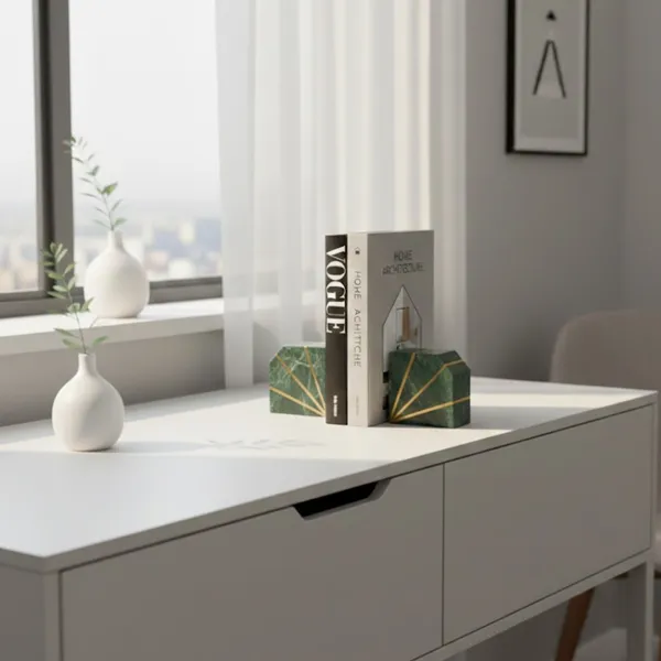 Green_Brass_inlay_Bookend