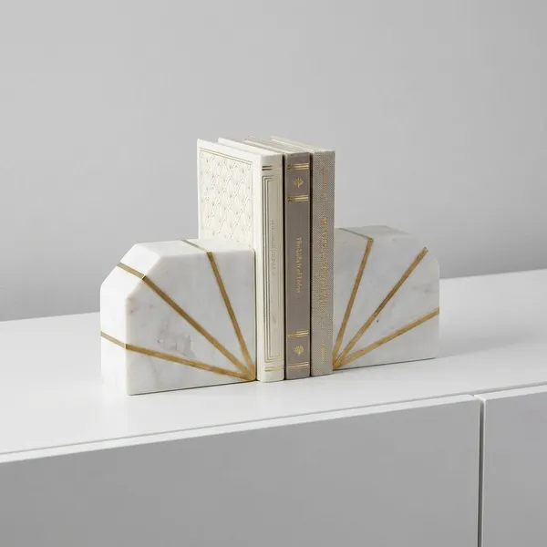 White_Marble_Bookends_Home_&_Kitchen