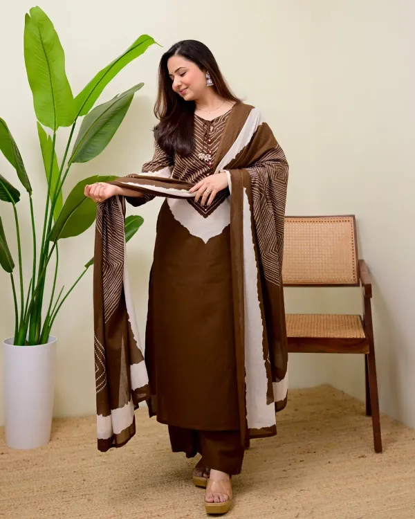 Elegant_Cocoa_Brown_Hand-Block_Print_Cotton_Kurta_Set_with_Dupatta_for_Women