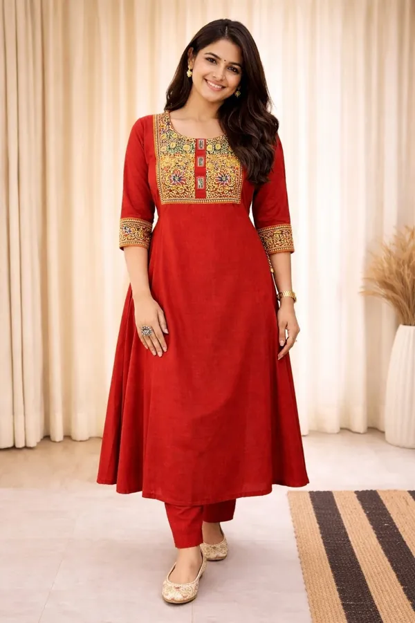 Elegant_Maroon_Embroidered_A-Line_Kurta_Set_for_Women