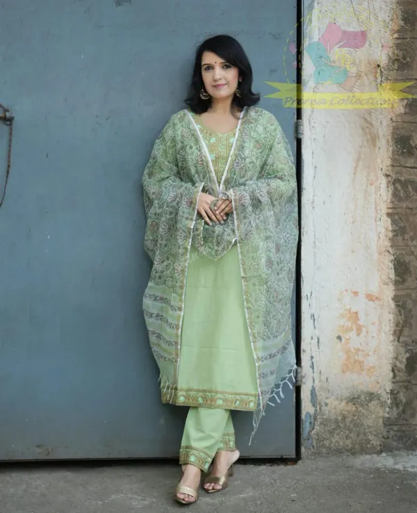 Elegant_Mint_Green_Printed_Kurta_Set_with_Floral_Dupatta